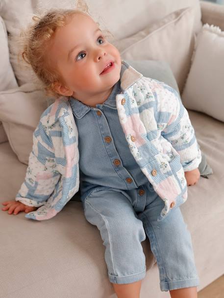 Quilted Jacket in Cotton Gauze, for Babies white 