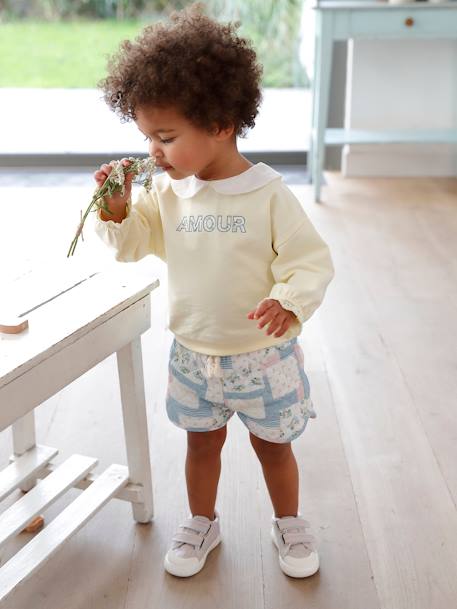 Quilted Patchwork Shorts for Babies white 