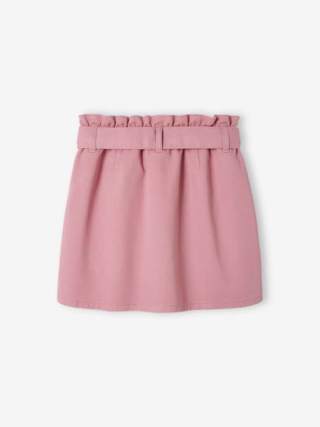Straight Paperbag Skirt for Girls mauve 