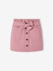 Girls-Cardigans, Jumpers & Sweatshirts-Straight Paperbag Skirt for Girls