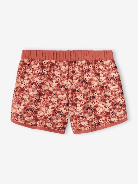 Sports Shorts with Floral Print, for Girls BLUE MEDIUM ALL OVER PRINTED+terracotta 