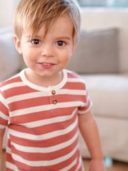 Striped Short Sleeve T-Shirt in Honeycomb for Babies