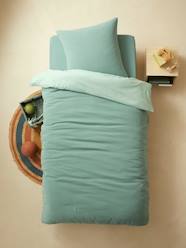 Bedding & Decor-Child's Bedding-Duvet Covers-Two-Tone Duvet Cover + Pillowcase Set in Cotton Gauze for Children