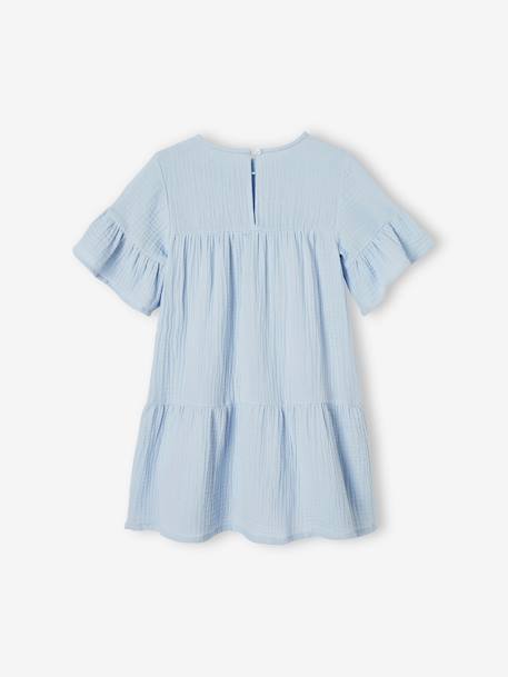 Cotton Gauze Dress for Girls sky blue 