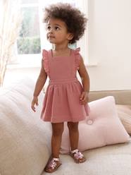 Dungaree Dress in Cotton Gauze, for Babies