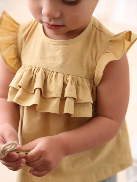 Frilly Blouse for Babies pale yellow 