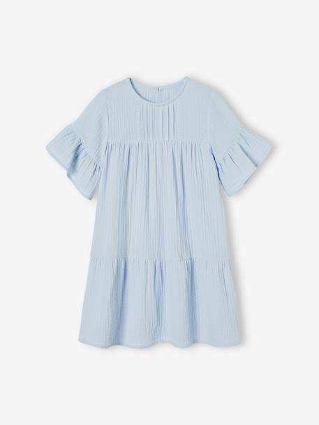 Cotton Gauze Dress for Girls sky blue 