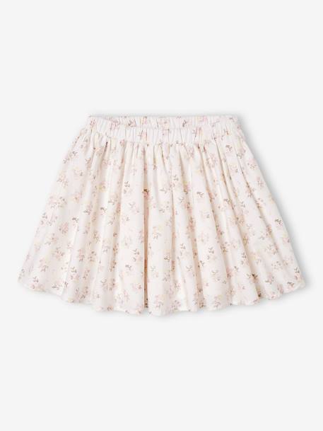 Special Occasion Floral Skirt for Girls ecru+WHITE LIGHT ALL OVER PRINTED 