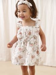 Baby-Dresses & Skirts-3-Piece Ensemble: Dress, Matching Bloomers & Headband for Babies