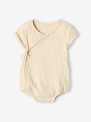 Baby-Bodysuits & Sleepsuits-Cotton Gauze Bodysuit for Newborn Babies
