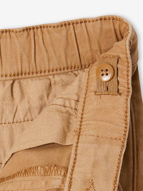 Chino Trousers, Easy to Slip On, for Boys beige+BLUE DARK SOLID WITH DESIGN+GREEN MEDIUM SOLID WITH DESIG 