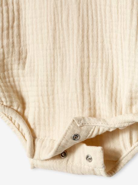 Cotton Gauze Bodysuit for Newborn Babies pearly grey 