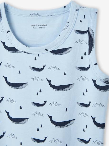 Pack of 3 'Whales' Tank Tops for Boys sky blue 
