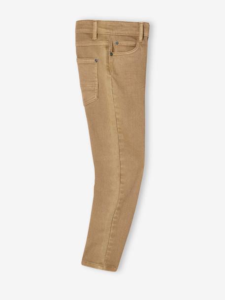 MEDIUM Hip, MorphologiK Slim Leg Coloured Trousers, for Boys beige+chocolate+grey green+khaki+sky blue+slate blue 
