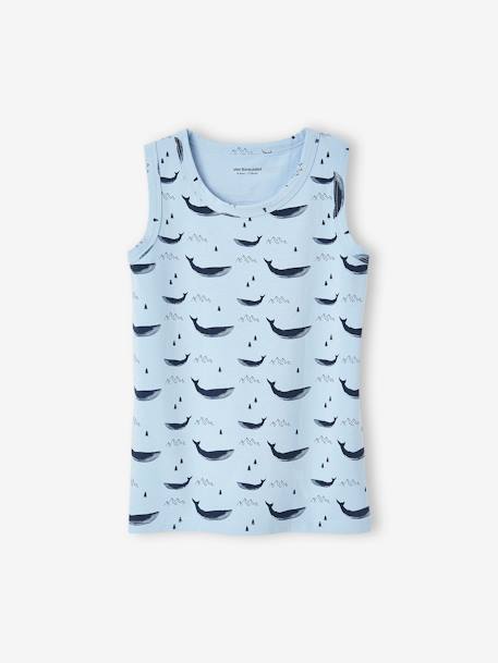 Pack of 3 'Whales' Tank Tops for Boys sky blue 