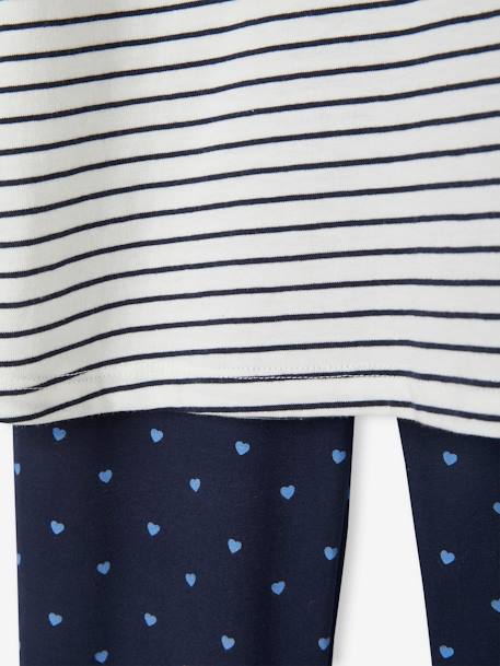 Sailor Nightie + Heart-Printed Leggings navy blue 