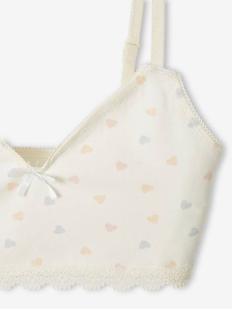 Pack of 2 Hearts Bras, for Girls lilac 