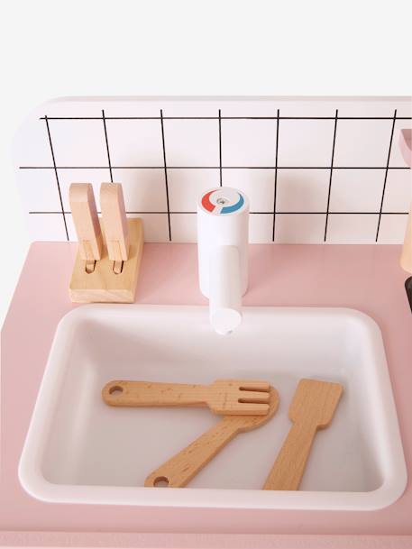 Wooden Design Kitchen - FSC®100 Certified caramel+Light Blue+Light Pink 