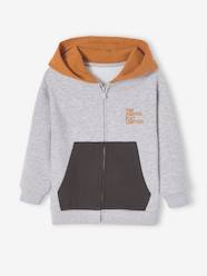 Boys-Cardigans, Jumpers & Sweatshirts-Sweatshirts & Hoodies-Colourblock Sports Jacket with Hood for Boys