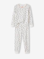 Rib Knit Pyjamas with Floral Print for Girls