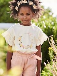T-Shirt with Crown & Iridescent Details, for Girls