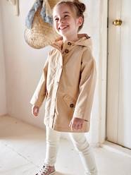 Girls-Hooded Trench Coat, Midseason Special, for Girls