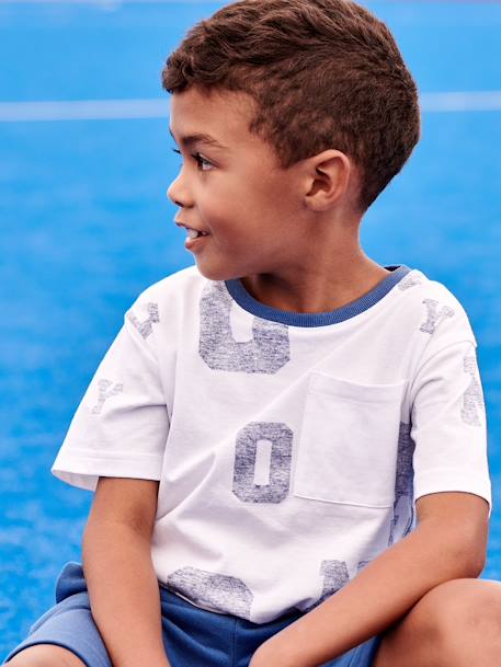 T-Shirt with Large Letters, for Boys white 