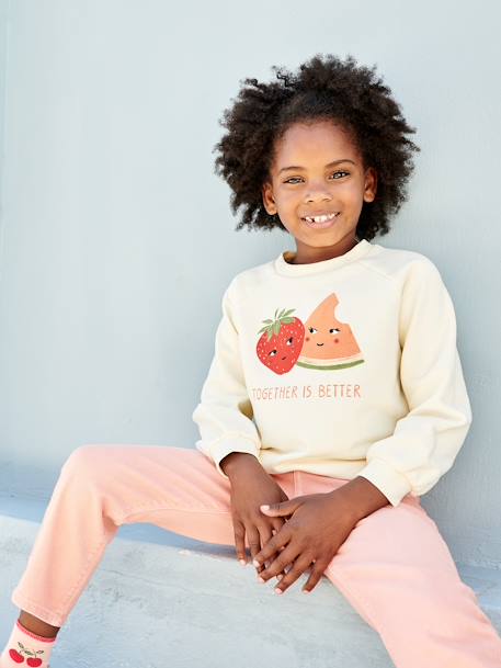Fruity Sweatshirt for Girls ecru 