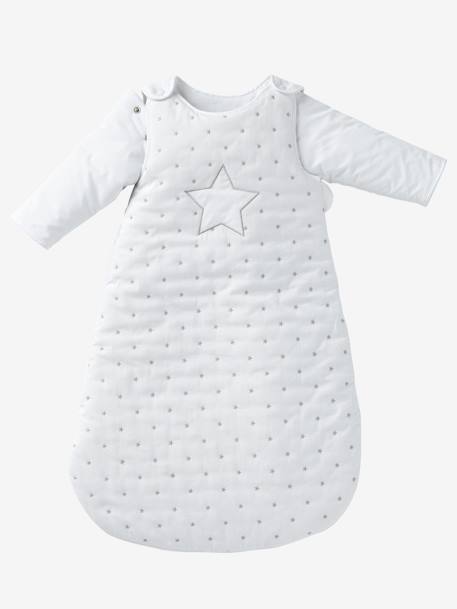 Sleep Bag with Removable Sleeves, Star Shower Theme White 