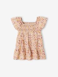 Baby-Dresses & Skirts-Floral Dress with Smocking for Babies