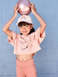 Girls-Sportswear-Cropped Sports T-Shirt with Muse Motifs for Girls