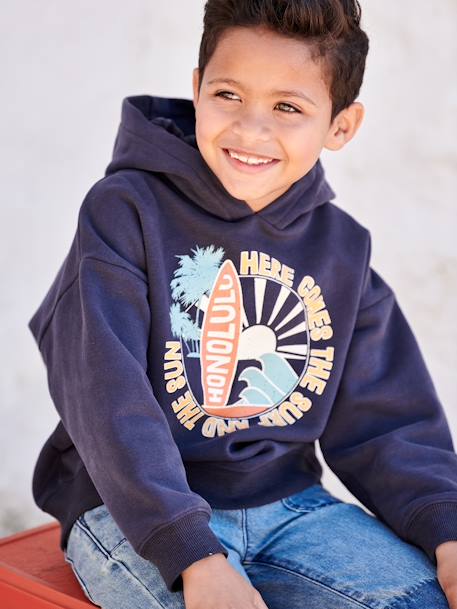 Hoodie with Large Graphic Motif, for Boys night blue 