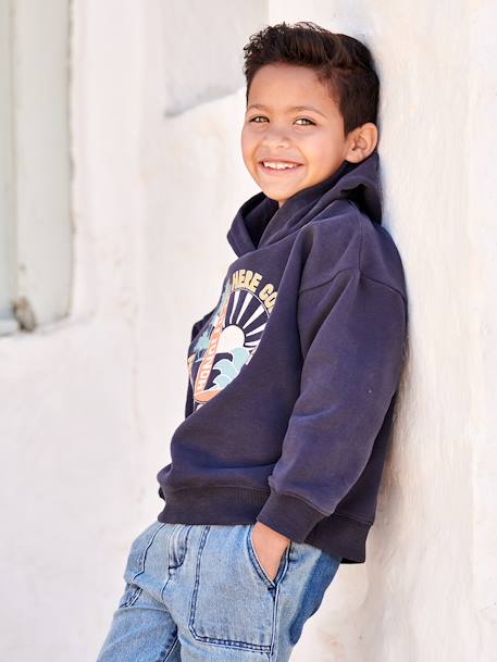 Hoodie with Large Graphic Motif, for Boys night blue 