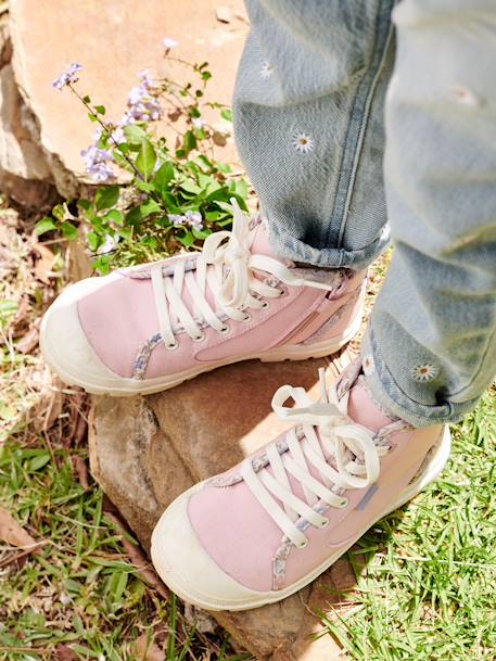 High Top Trainers with Zip & Laces for Children rose 