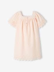 Girls-Dresses-Dress with Broderie Anglaise & Butterfly Sleeves, for Girls
