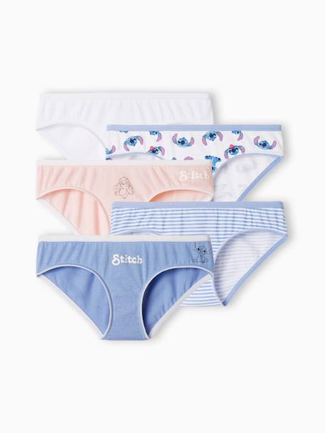 Pack of 5 Stitch Briefs for Girls, by Disney® - sky blue