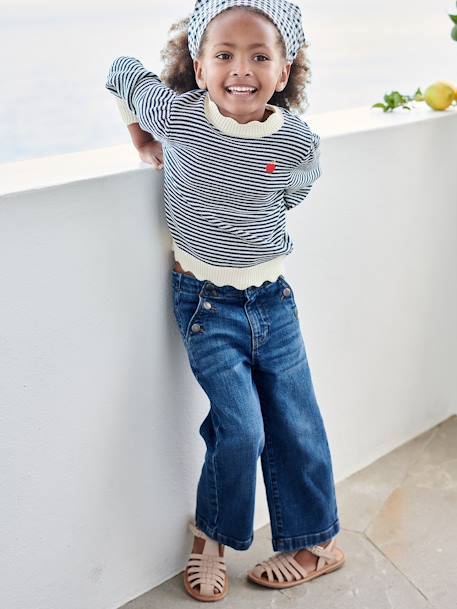 Flared Jeans Fancy Flap-Opening Effect for Girls stone 