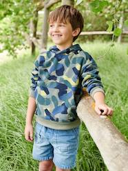 Boys-Cardigans, Jumpers & Sweatshirts-Sweatshirts & Hoodies-Hooded Sweatshirt with Camouflage Effect for Boys