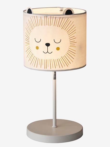 Lion Bedside Table Lamp Beige 