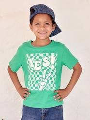 -T-Shirt with Maxi Motif with Puff Ink Details for Boys