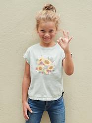 -T-Shirt with Ruffle & Sequins for Girls