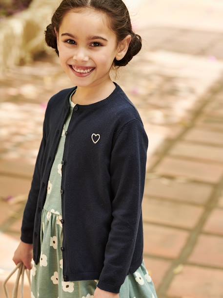 Cardigan for Girls BLUE DARK SOLID+crystal blue+PINK MEDIUM SOLID+red+rosy apricot 