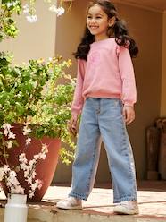 Wide-Leg Jeans, Frayed Hems, for Girls