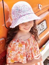 Bucket Hat with Small Flowers Print for Girls