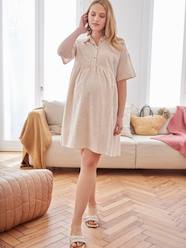 Maternity-Nursing Clothes-Striped Shirt Dress, Maternity & Nursing Special