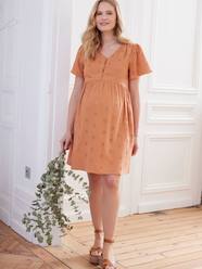Maternity-Embroidered Cotton Gauze Dress, Maternity & Nursing Special