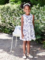 Girls-Floral Occasion Wear Dress with Bow on the Back, for Girls