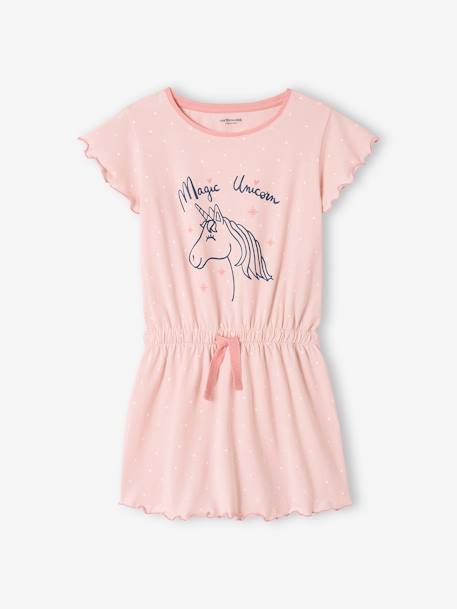 Unicorn Nightie for Girls pale pink 