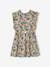 Frilly Dress with Exotic Motifs for Girls mustard 