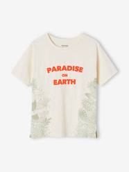 Boys-Tops-T-Shirt with Exotic Motifs & Inscription in Puff Ink, for Boys